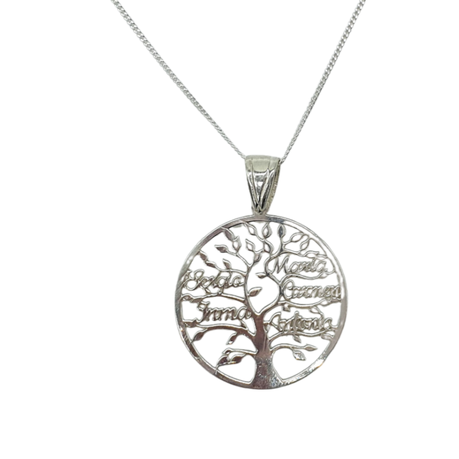 Customizable Silver Tree of Life Pendant