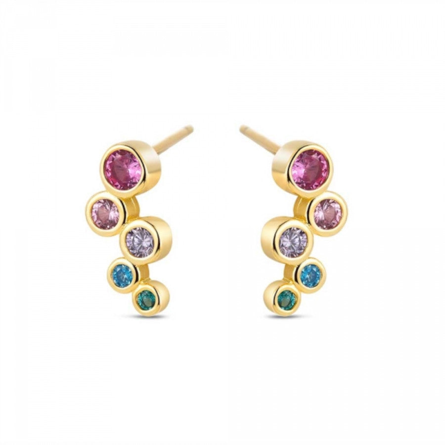 Pendiente Bacte plata de ley chatones multicolor hapado