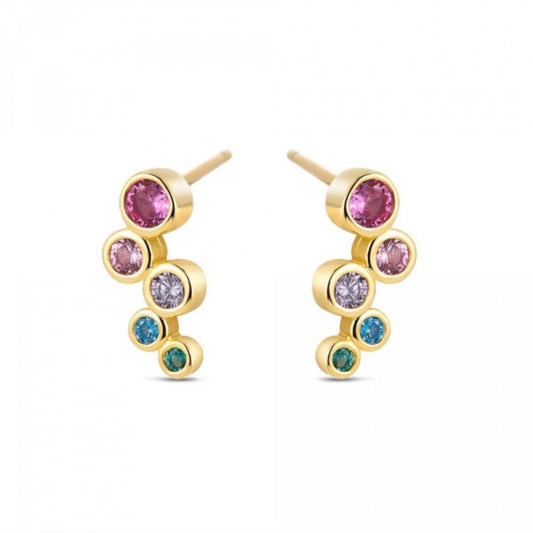 Pendiente Bacte plata de ley chatones multicolor hapado