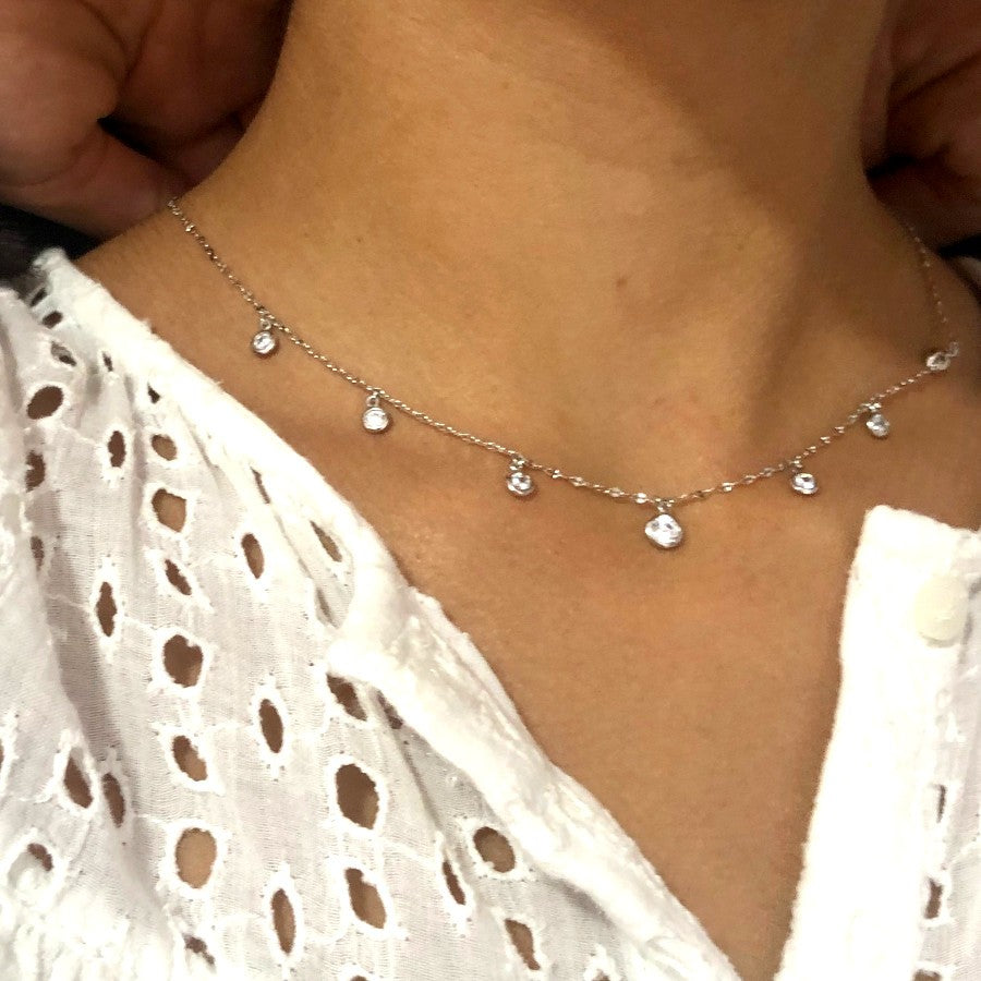 Colgante de plata y circonitas Redo