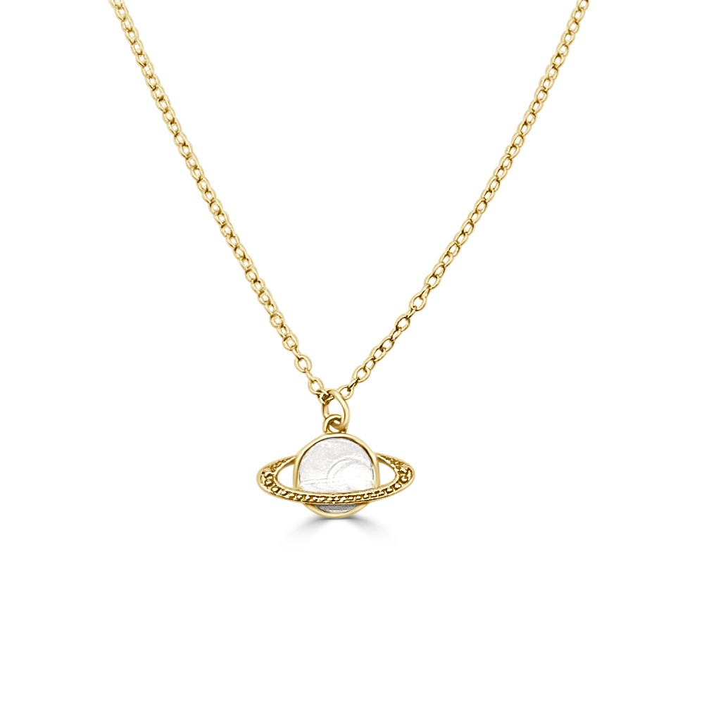 Colgante Saturno de Plata Dorada