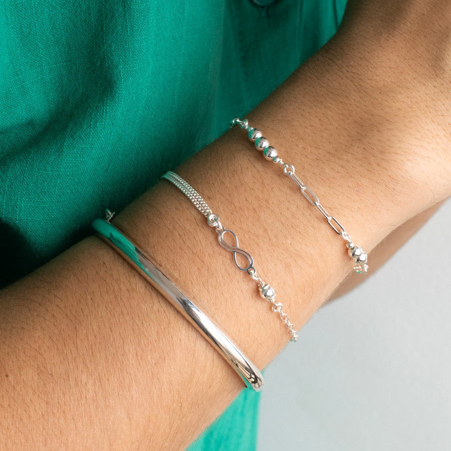 Pulsera plata infinito doble